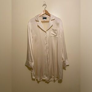 HAMMACHER SCHLEMMER Cream SILK Button-Up Shirt. Size S